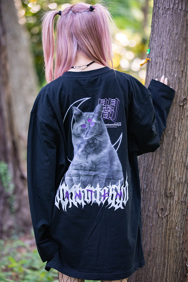 アマツカミ 闇猫/DARK CAT L/S T-shirts　BLACK