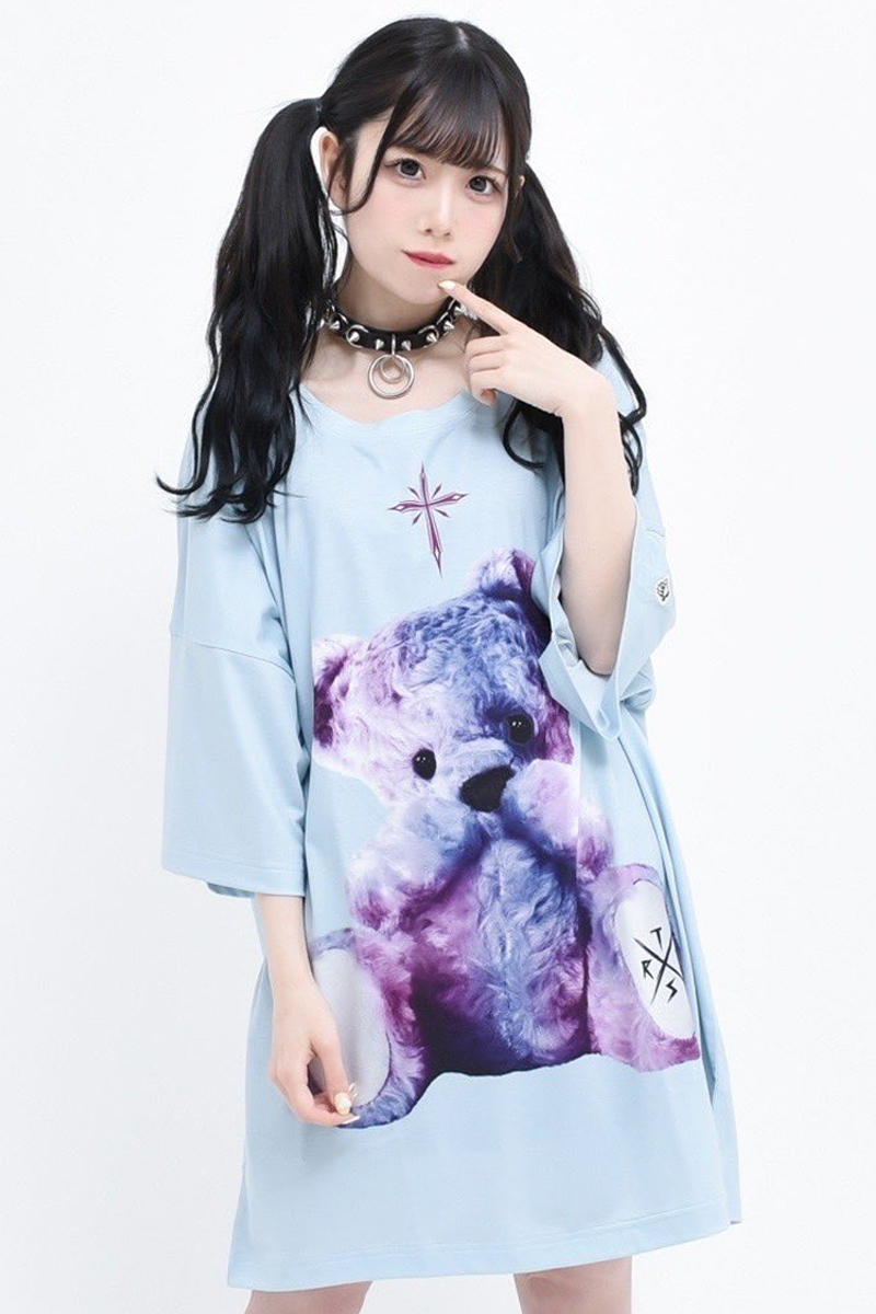 TRAVAS TOKYO【トラバストーキョー】Furry bear BIG Tee 2022Ver. SAX BLUE