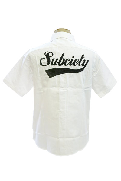 Subciety (サブサエティ) EMBROIDERY SHIRT S/S-GLORIOUS- WHITE