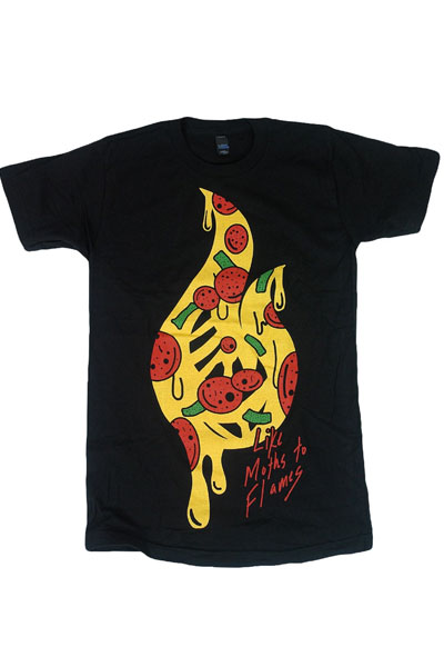 LIKE MOTHS TO FLAMES Pizza Black - T-Shirt