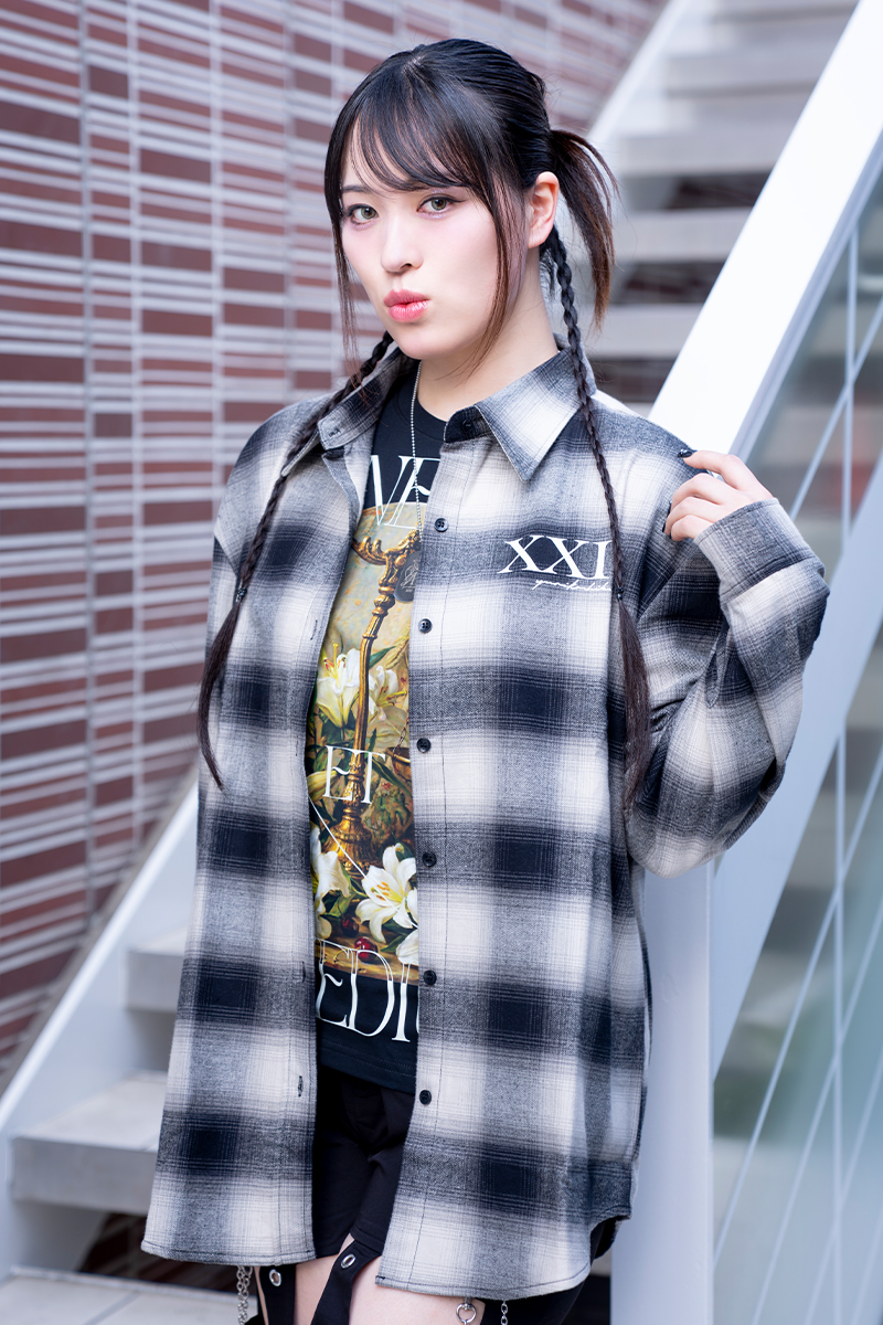 【予約商品】日比優理香×ゲキクロ コラボ・オーバーサイズ・チェック・シャツ