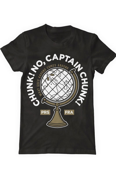 CHUNK!NO,CAPTAIN CHUNK! Globe Black - T-Shirt