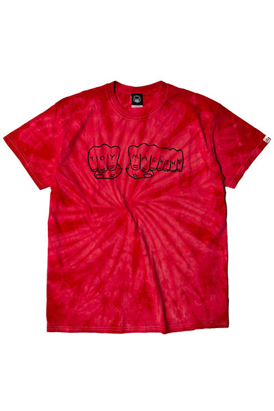 TOY MACHINE TMS19ST29 FIST PRINT TIE-DYE SS TEE RED