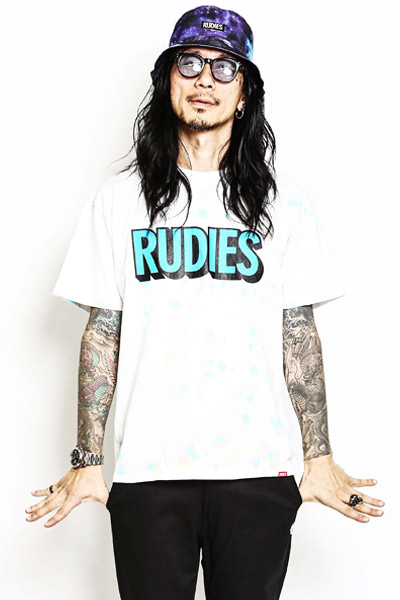 RUDIE'S SOLID PHAT VIRUS DYED-T WHITE/BLUE
