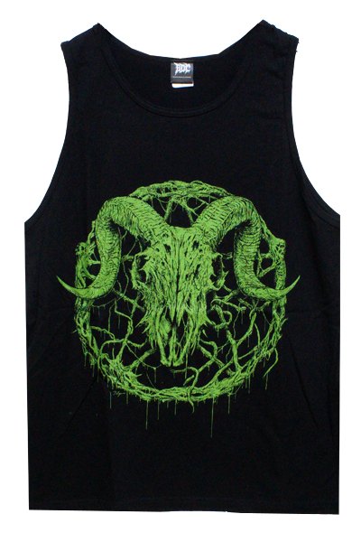 Gluttonous Slaughter (グラトナス・スローター) Inversion of Christ Tank Top Green × Black