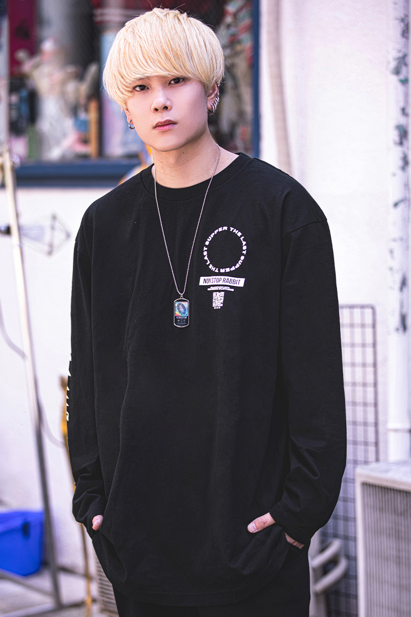 Non Stop Rabbit×GEKIROCK CLOTHING コラボ・ロンT WHITE