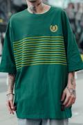 Subciety (サブサエティ) WIDE BORDER TEE GREEN