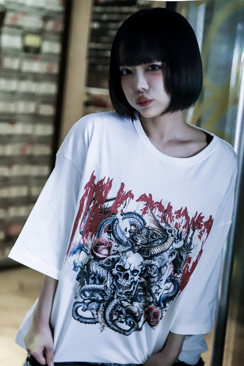 CMP LABEL (シーエムピーレーベル) Pale Devil oversized T-shirt