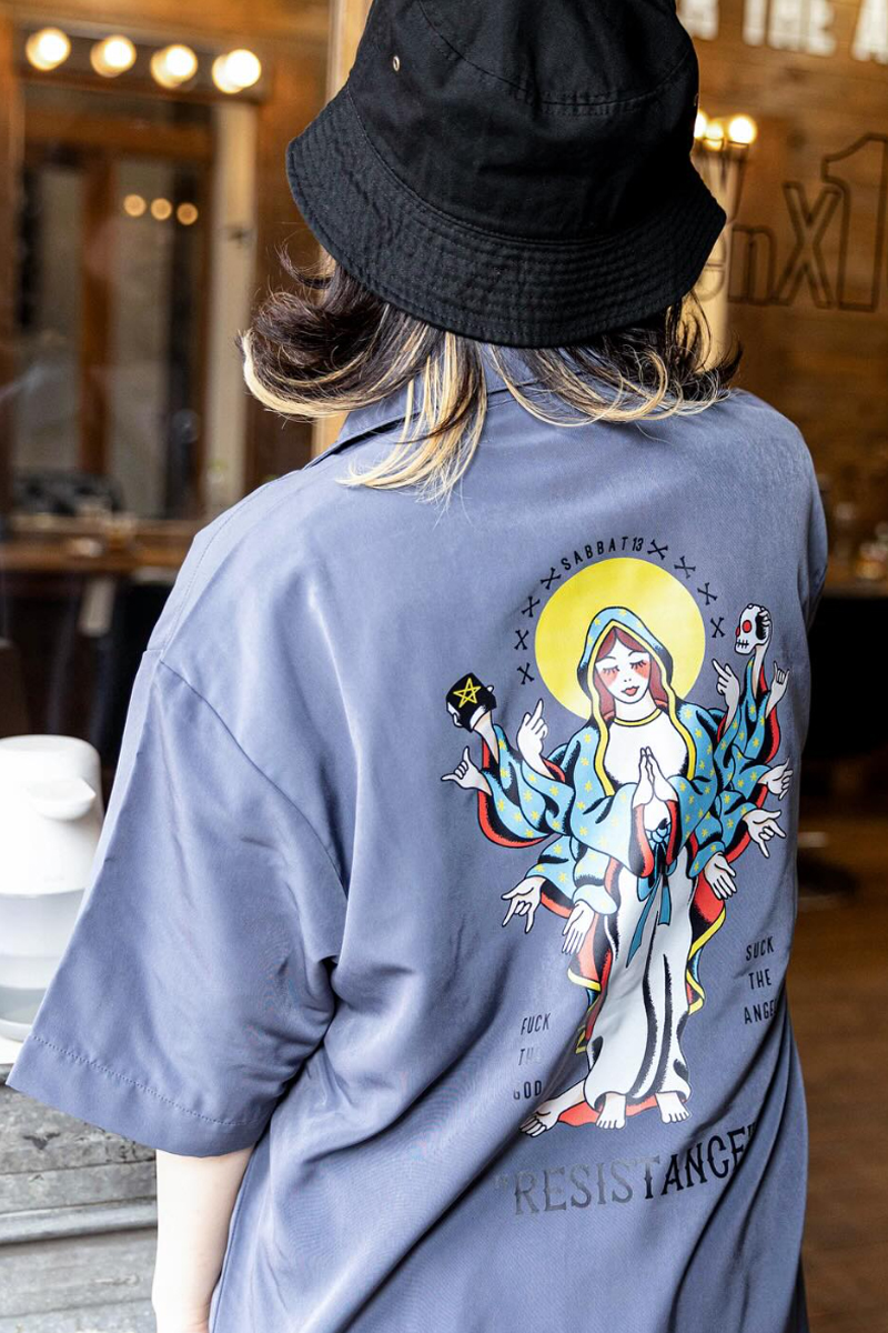 SABBAT13(サバトサーティーン)13HANDS MARIA S/S SHIRTS (BL)