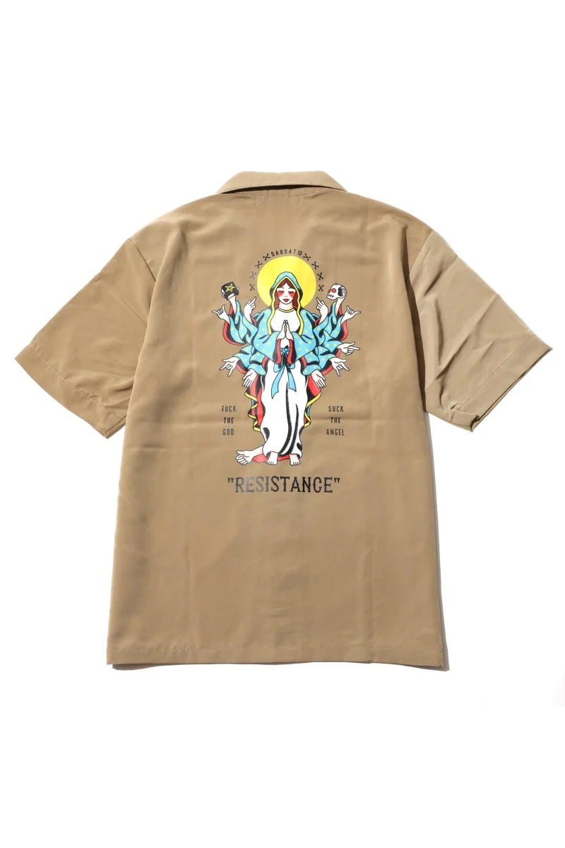 SABBAT13(サバトサーティーン)13HANDS MARIA S/S SHIRTS (SAND KAHKI)