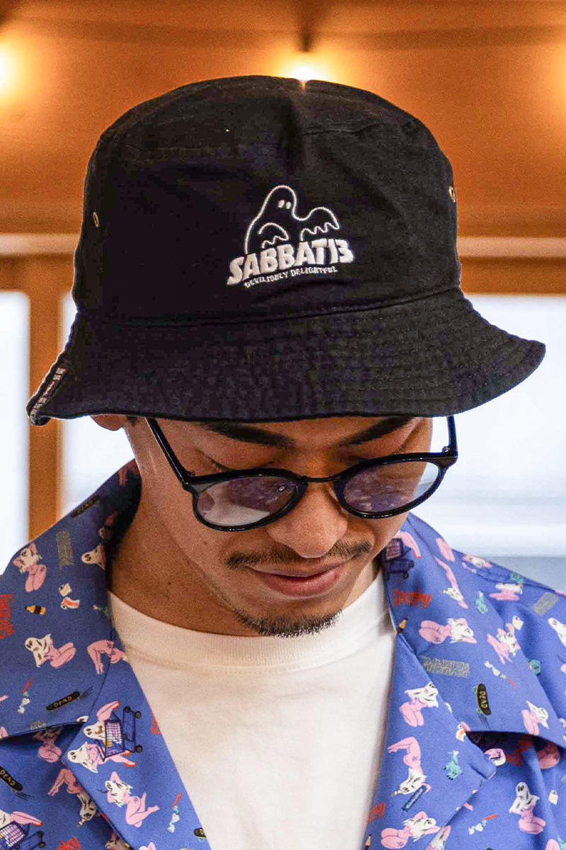 SABBAT13(サバトサーティーン)SPOOK LOGO BUCKET HAT (BK)