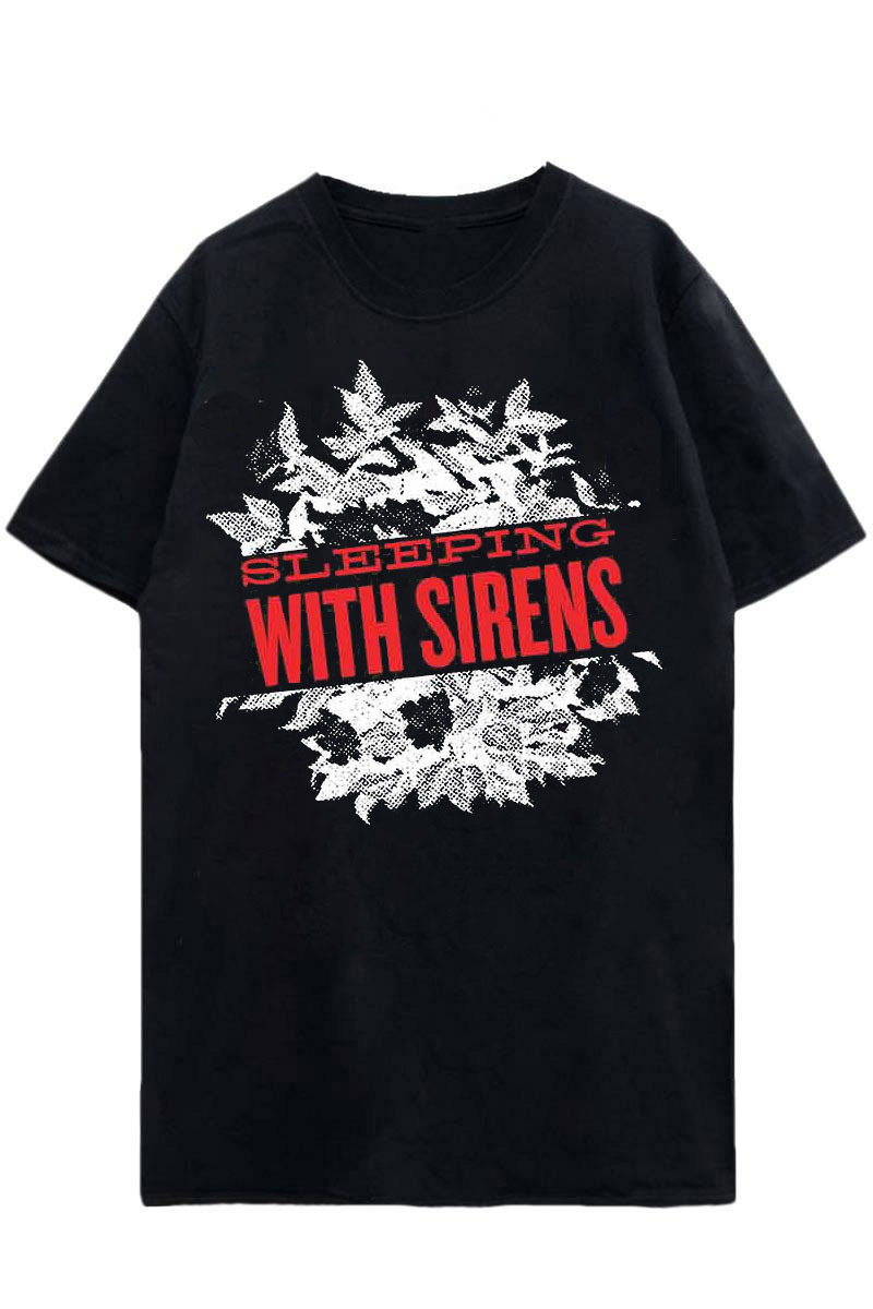 SLEEPING WITH SIRENS Floral Black - T-Shirt