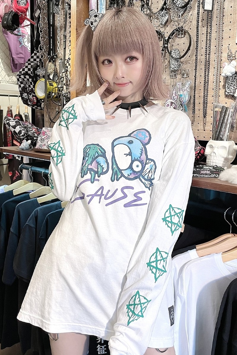 HYPER CORE　SAUSE　ロングスリーブTシャツ　WHITE×BLUE