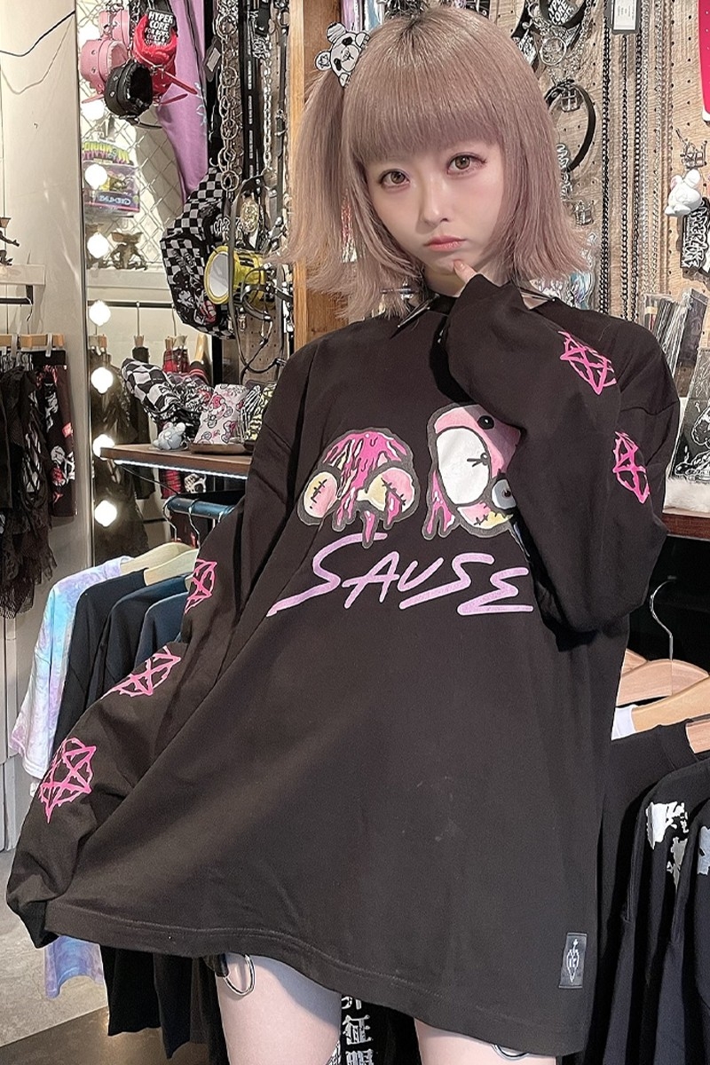 HYPER CORE　SAUSE　ロングスリーブTシャツ　BLACK×PINK