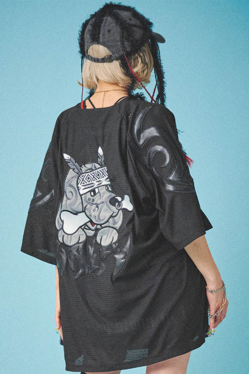 GALFY (ガルフィー) 部族長メッシュシャツ - Black
