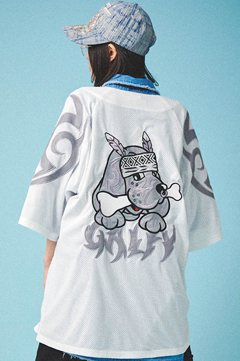 GALFY (ガルフィー) 部族長メッシュシャツ - White