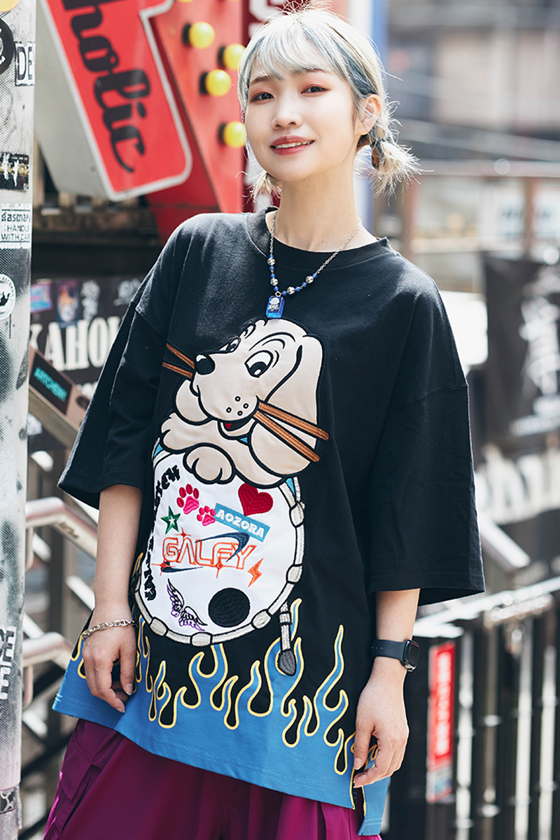 青空フミ×GALFY×ゲキクロ　コラボTシャツ　BLACK