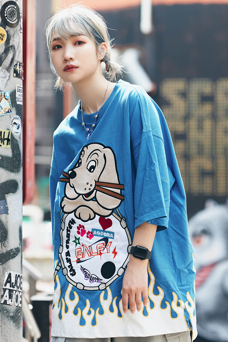 青空フミ×GALFY×ゲキクロ　コラボTシャツ　BLUE