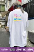 over print(オーバープリント) × GEKIROCK CLOTHING EMB logo Aurora Patchwork Tee WHITE