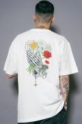 Subciety(サブサエティ) FLOWER PRAYING HANDS TEE WHITE