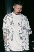 Subciety(サブサエティ) RAYON GARA SHIRT WHITE