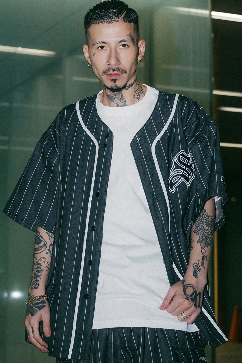 Subciety(サブサエティ) DENIM BB SHIRT BLACK