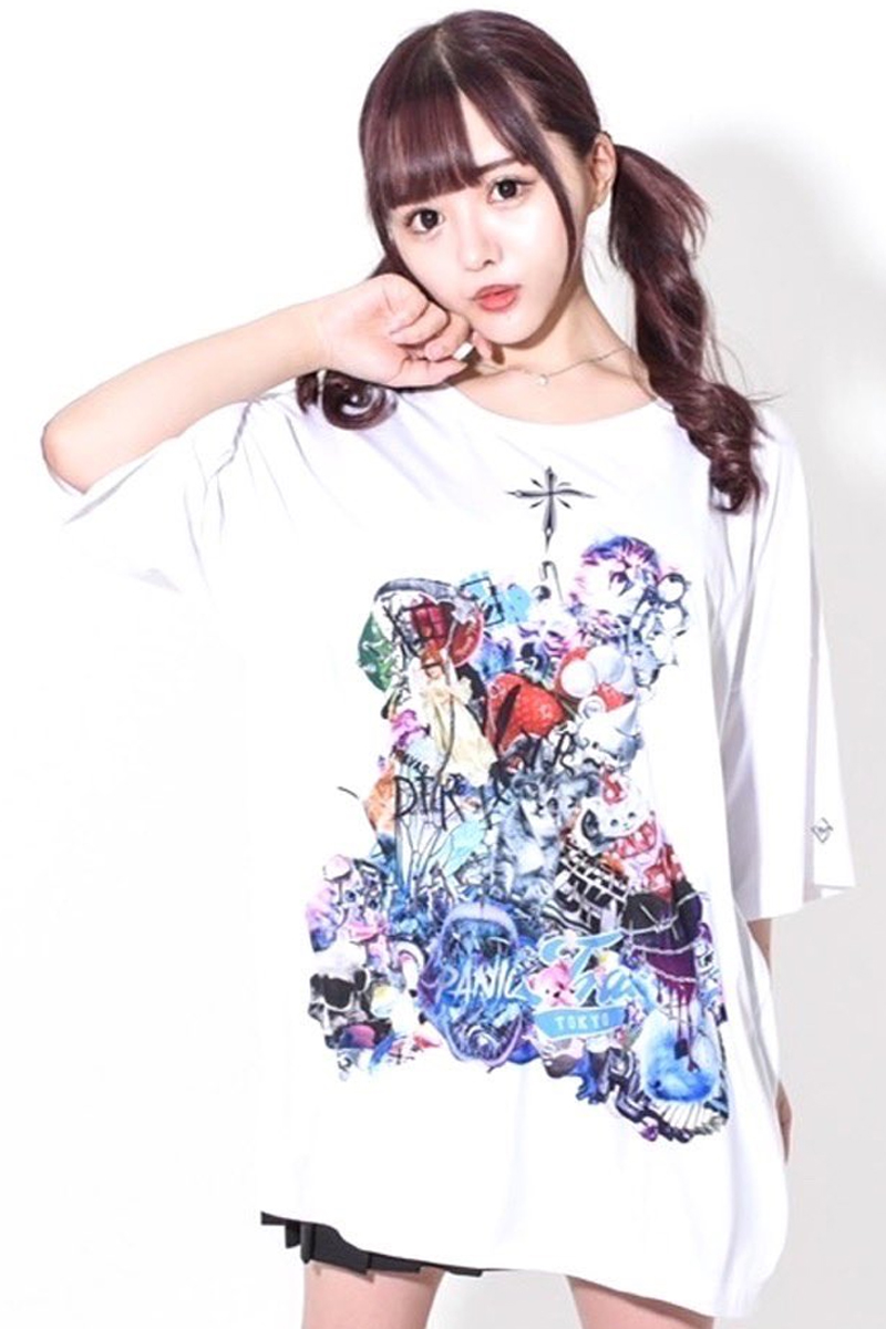 TRAVAS TOKYO【トラバストーキョー】Montage bear BIG Tee White