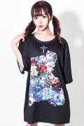 TRAVAS TOKYO【トラバストーキョー】Montage bear BIG Tee Black