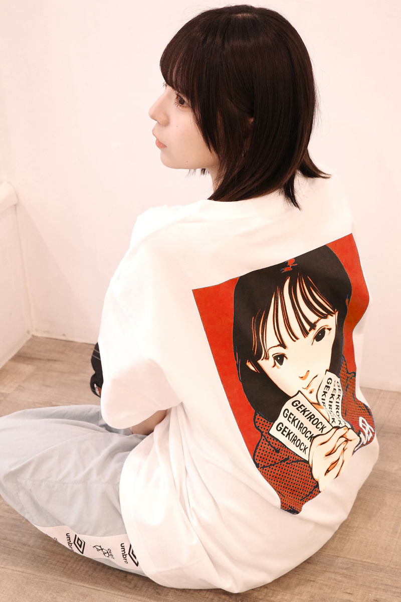 【ゲキクロ限定】over print (オーバープリント)×GEKIROCK　TICKET Tee  RED×WHITE
