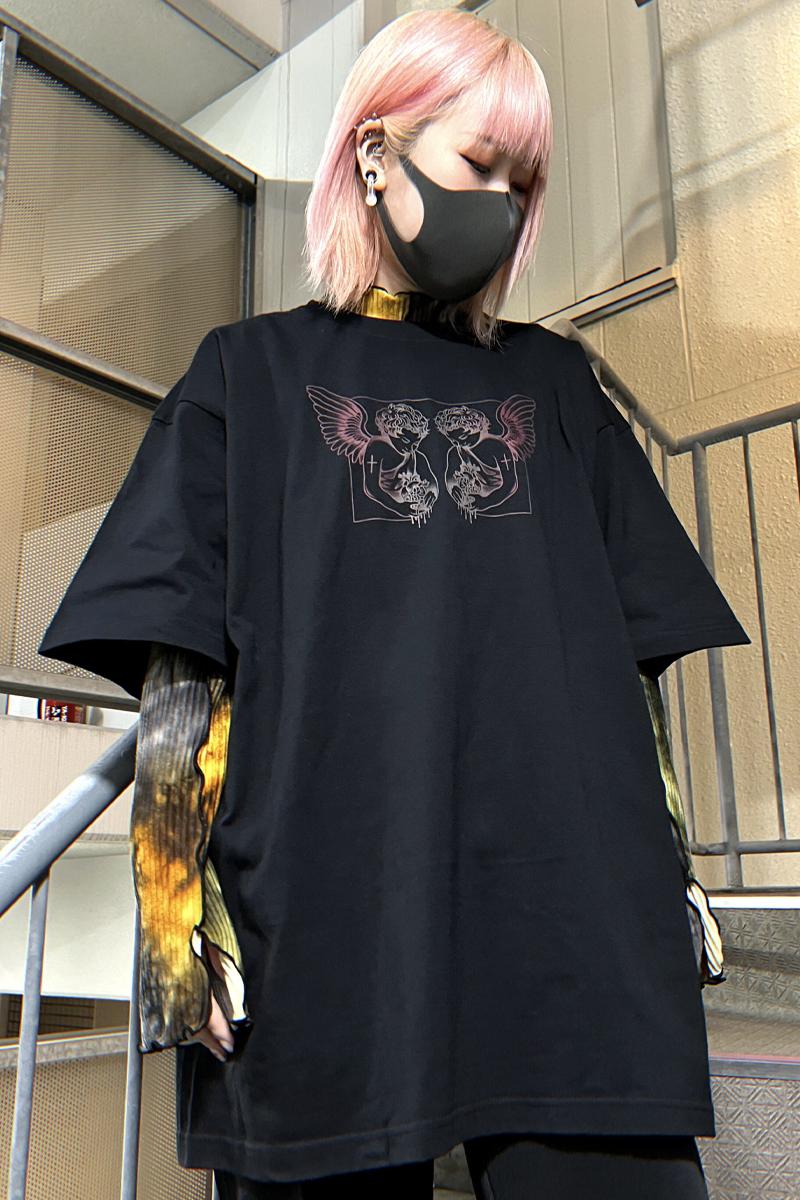 東京13零式 (トウキョウイチサンゼロシキ) T-shirt 御身 Black×Red