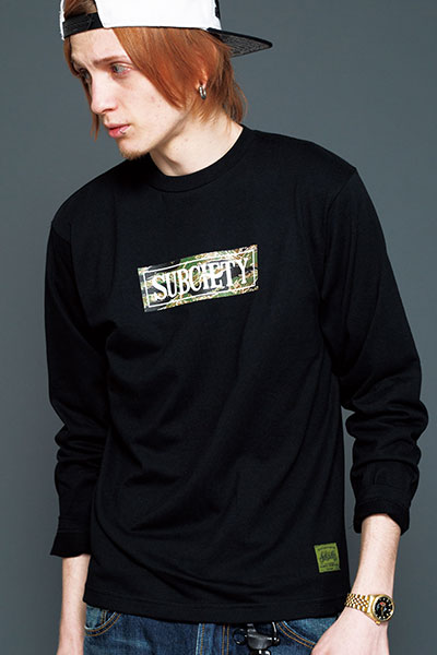 Subciety SALOON L/S-CAMOUFLAGE- - BLACK