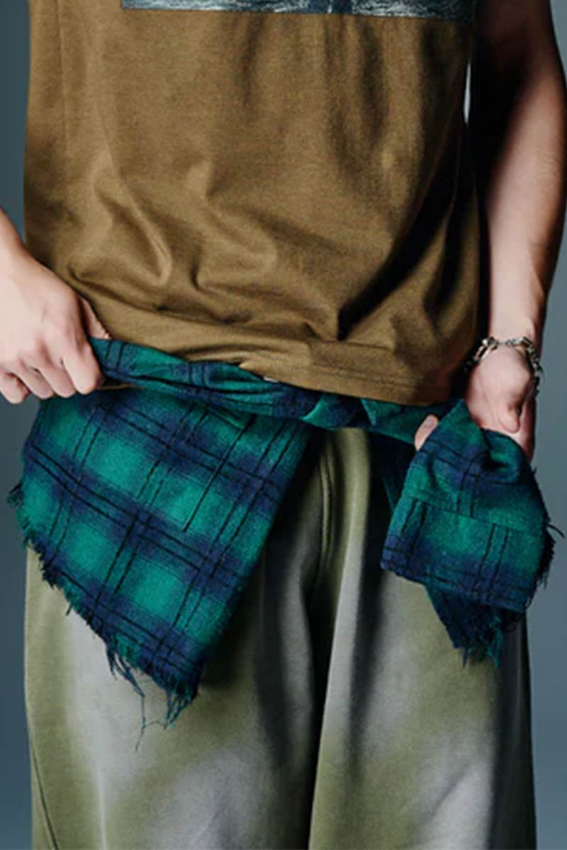 【予約商品】glamb(グラム) Check Shirt Bag / チェックシャツバッグ - Green