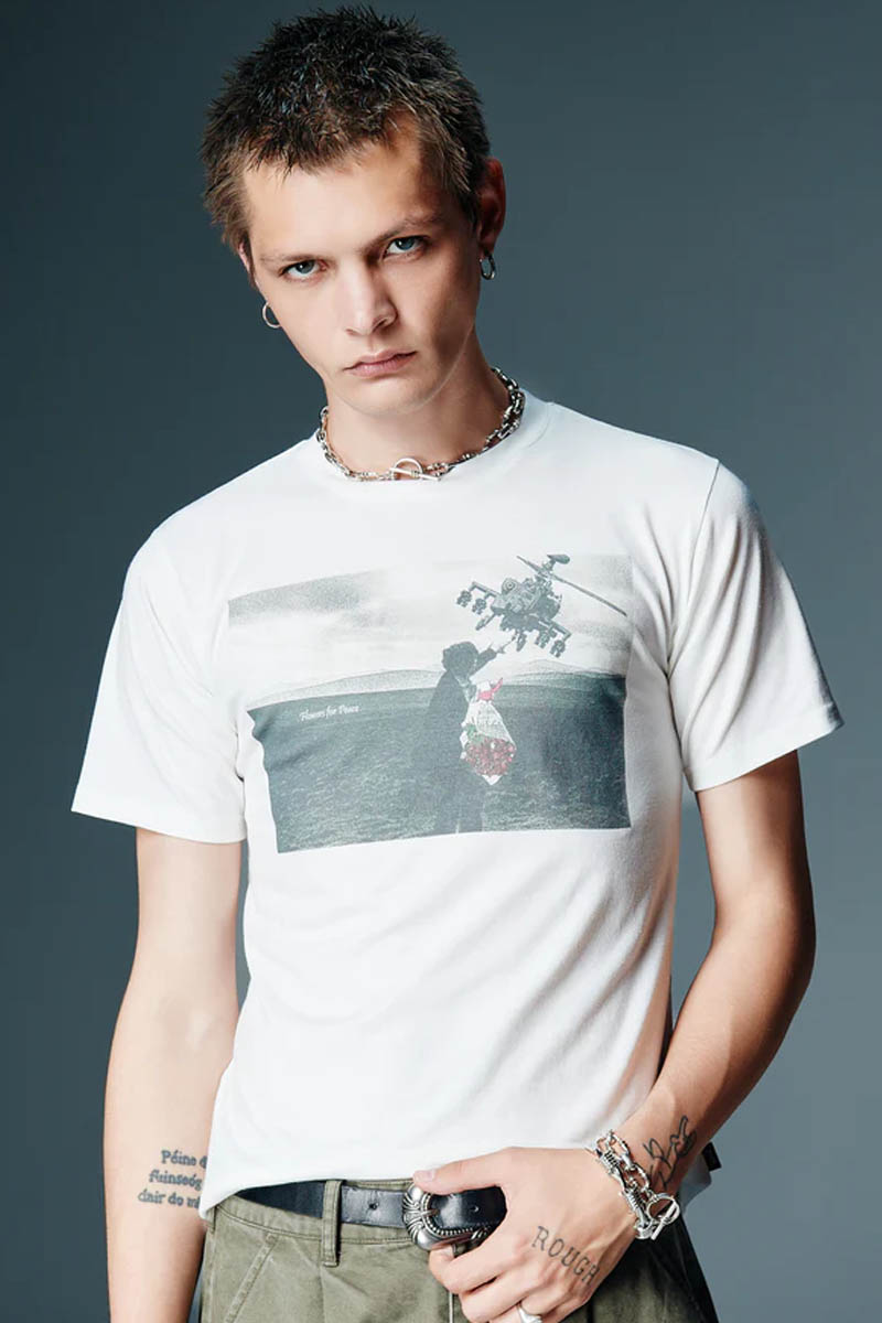 【予約商品】glamb(グラム) Flowers T-Shirt / フラワーTシャツ - White