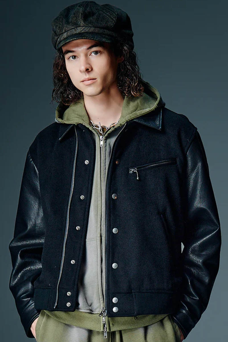 【予約商品】glamb(グラム) Riders Stadium Jumper / ライダーススタジアムジャンパー - Black
