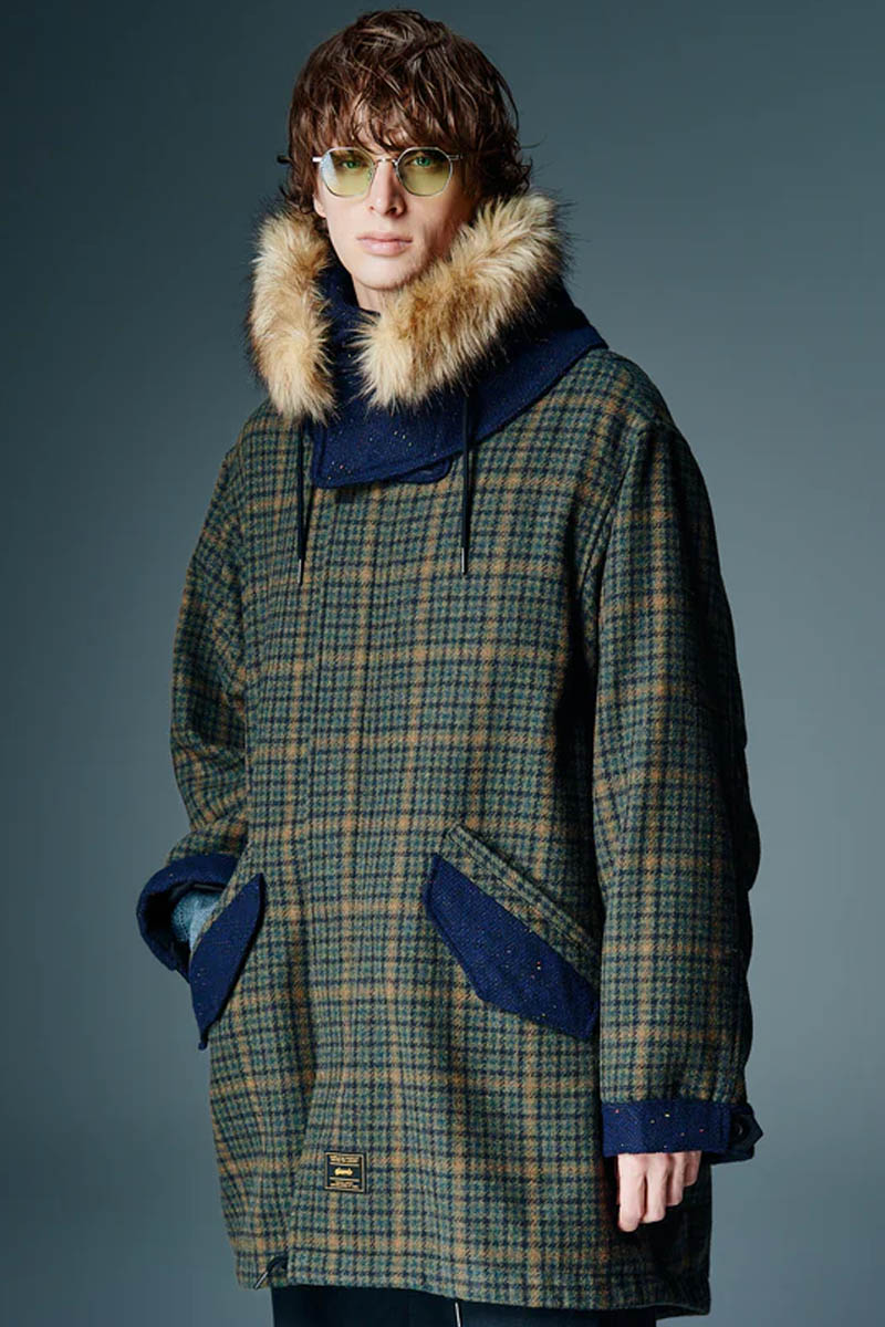 【予約商品】glamb(グラム) High Neck Mods Coat / ハイネックモッズコート - Green