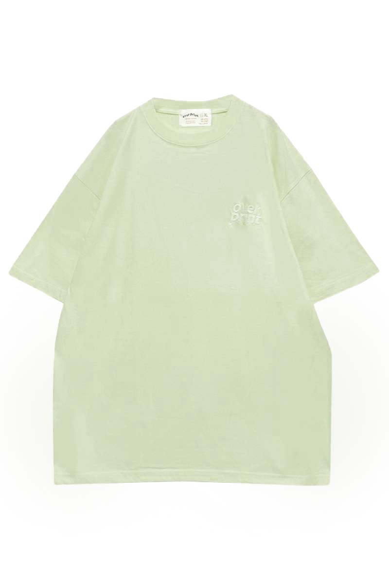 over print (オーバープリント) EMB logo Tee 1 (light mint)