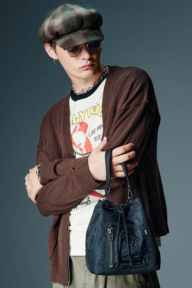 【予約商品】glamb(グラム) Zip Knit Cardigan / ジップニットカーディガン - Brown