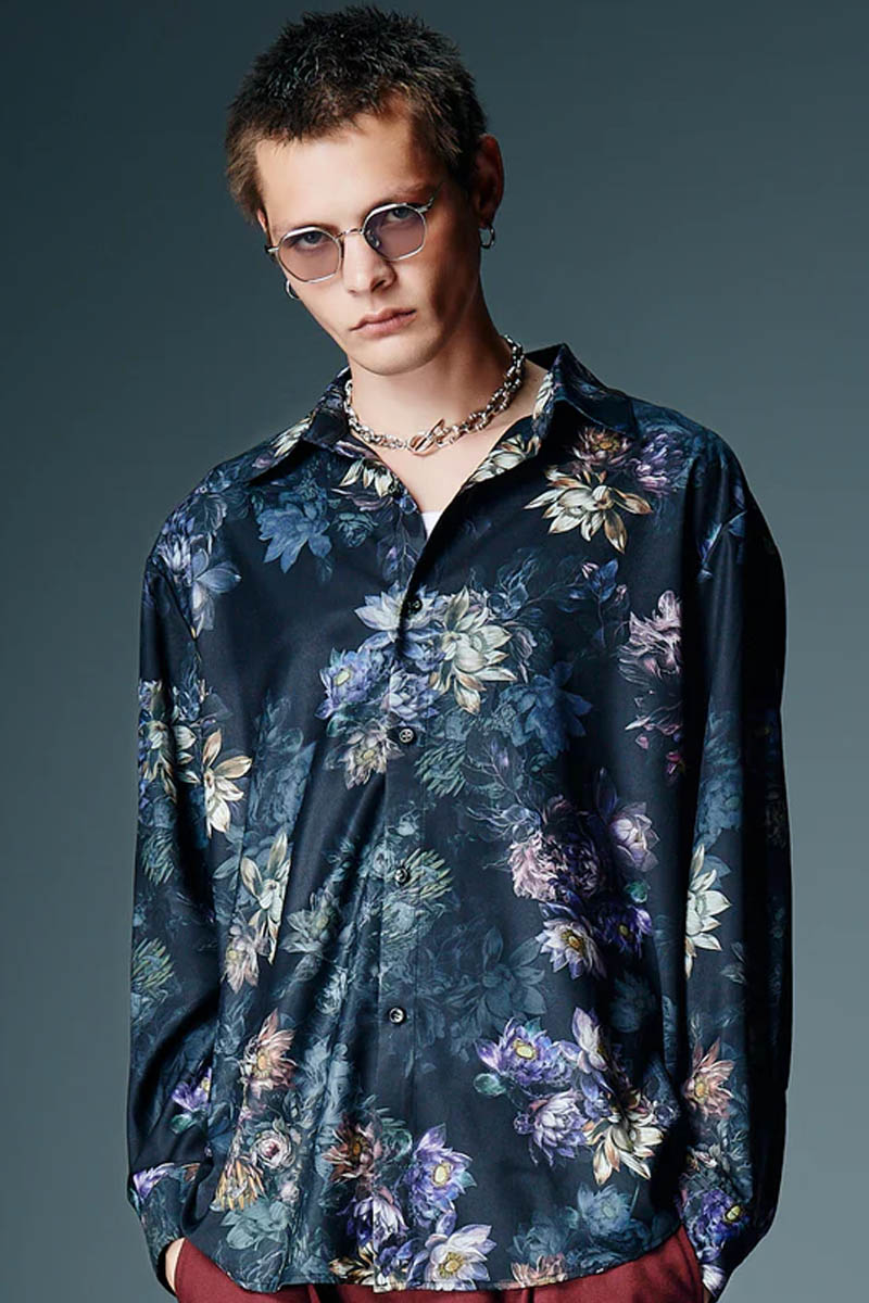 【予約商品】glamb(グラム) Nightfall Flower Shirt / ナイトフォールフラワーシャツ - Multi