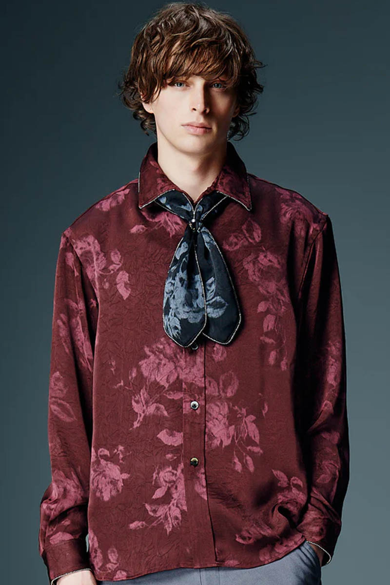 【予約商品】glamb(グラム) Studs Line Shirt II / スタッズラインシャツII - Wine