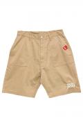 over print (オーバープリント) EMB baker half pants (sand)