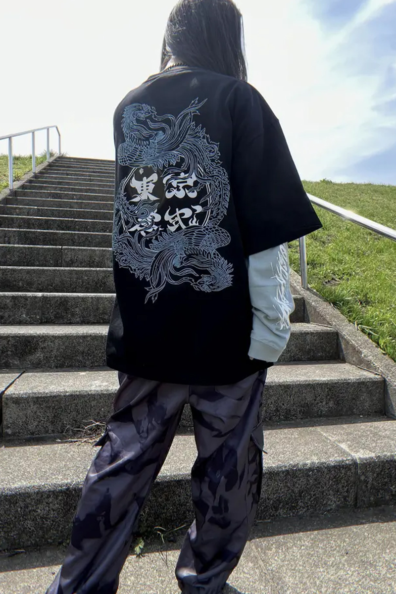 東京13零式 (トウキョウイチサンゼロシキ) T-Shirt雲雀 Black