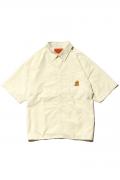 TOY MACHINE (トイマシーン) SECT WAX EMBROIDERY BIG SHIRTS - OFF WHITE
