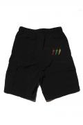 TOY MACHINE (トイマシーン) TRIPLE PEPPER SECT EMBROIDERY LOOSE FIT CARGO SHORTS - BLAC