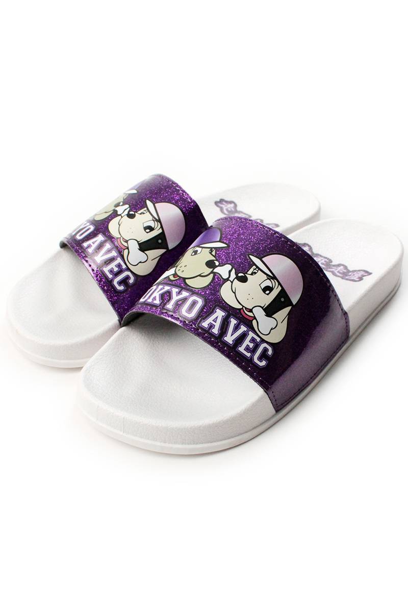 【予約商品】GALFY (ガルフィー) キラキラ原チャサンダル - White