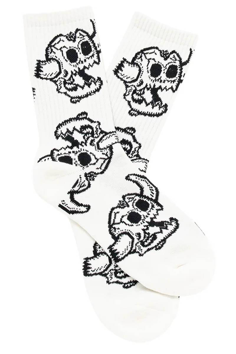 TOY MACHINE (トイ・マシーン) MONSTER SKULL SOCKS - White