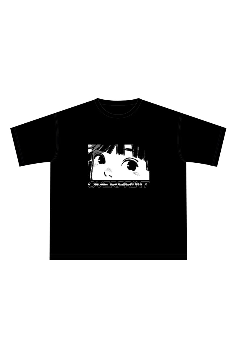 over print (オーバー・プリント) EYES Ladies mini Tee - Black