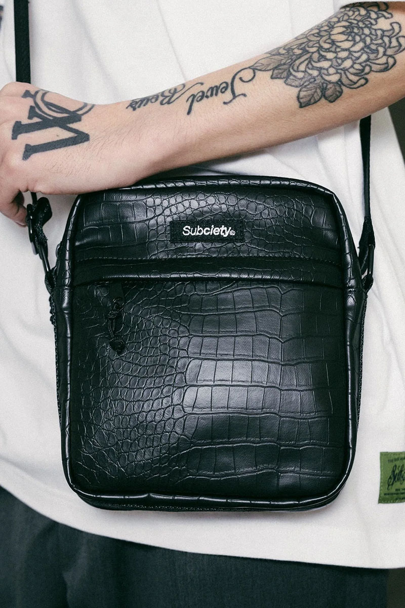 Subciety(サブサエティ) CROCODILE SHOULDER BAG BLACK