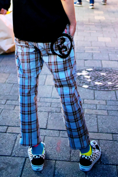 ROLLING CRADLE WIDE CHECK PANTS / White-Red