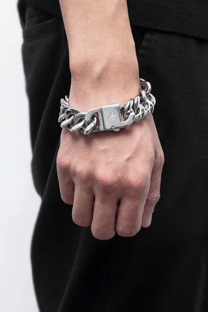 RECOVERY(リカバリー) 20MM thick flat chain bracelet - Bright Silver