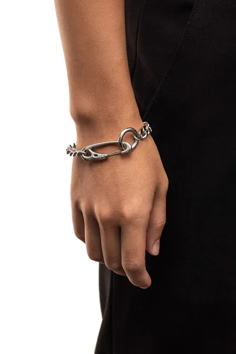 RECOVERY(リカバリー) crow skull buckle bracelet - Bright Silver